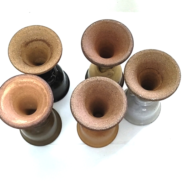 VINTAGE ARTISAN SET OF FIVE POTTERY STONEWARE (WINE) GOBLETS - Picture 7 of 16